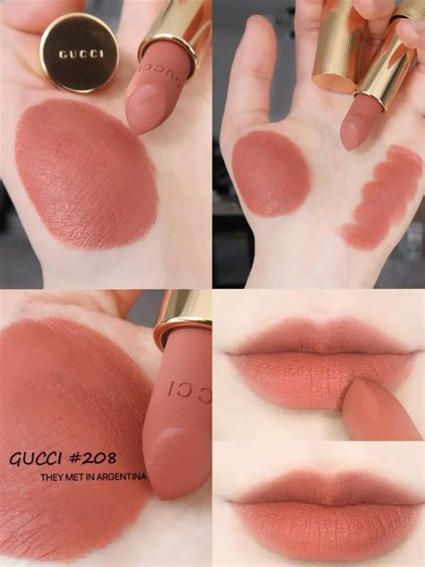 gucci rouge à lèvres matte 208 they met in argentina|Gucci matte lipstick.